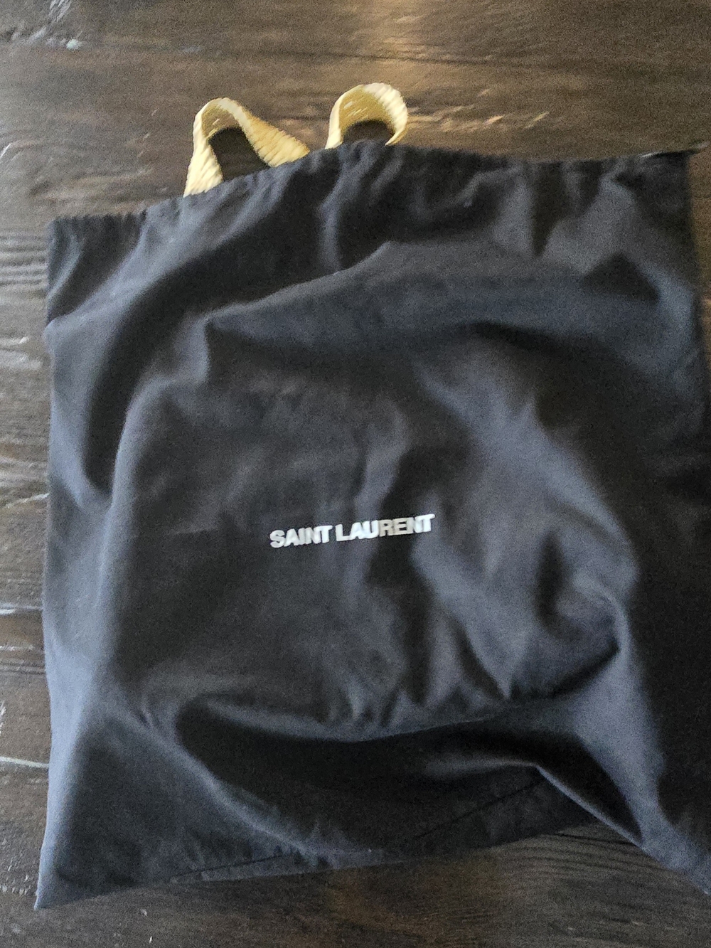New Saint Laurent Beige Raffia Tote with Gold Logo AMAZING BAG! - Picture 10 of 15